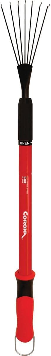 Corona GT 3050 Extendable Handle Rake, Extends reach to 34 inches, Red, 18"-36"