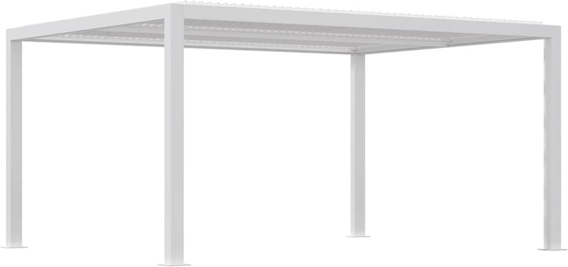 PURPLE LEAF Outdoor Louvered Pergola 12' x 14' White Aluminum Pergola Modern Shade Gazebo with 2 Independently Adjustable Rainproof Hardtop for Patio Garden Yard
