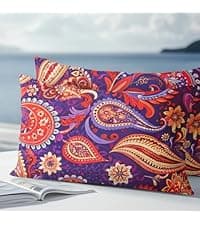 Waterproof Outdoor Pillows, Feather and Down Filled Outdoor Throw Pillows Water-Resistant Decorative Premium Lumbar Pillow Pack of 2