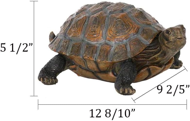 Danmu Polyresin Tortoise Statue, Outdoor Statue, Yard Decor for Home and Fairy Garden (L 12 9/10" x 9 2/5" x 5 1/2") 1 Pack