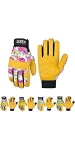 Gardening Gloves for Men and Women, Thorn Proof & Puncture Resistant Working Gloves, Gloves for Safety Work and Gardening, Gardening Gifts, Synthetic Leather Spandex Mechanic with Touchscreen Support