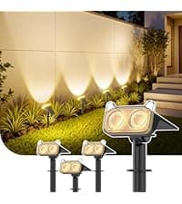 Bright Solar Pathway Lights Outdoor, Large Panel Solar Lights Waterproof, Auto On/Off, Over 12 Hours Runtime, Garden Light, Lighting for Path Yard Walkway Driveway Decor, 4 Pack