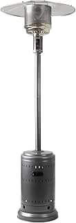 Amazon Basics 46,000 BTU Outdoor Propane Patio Heater with Wheels, Commercial & Residential, Slate Gray, with water tank, 32.1 x 32.1 x 91.3 inches (LxWxH)