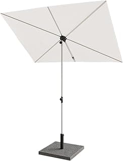 Grand patio Balcony Umbrella, JENA 6x4 FT Outdoor Umbrella, Rectangular Flat Canopy Versatile Patio Shade with 360 Degree Roating Knob for Deck Apartment, Beige