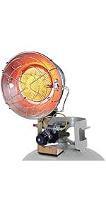Comfort Gear Double Tank Top Portable Propane Radiant Heater, 30,000 BTUs, Instant Infrared Heat, for Jobsite/Garage/Workspace, Up to 48 Hrs on 20 lb Tank, Outdoor Use Only