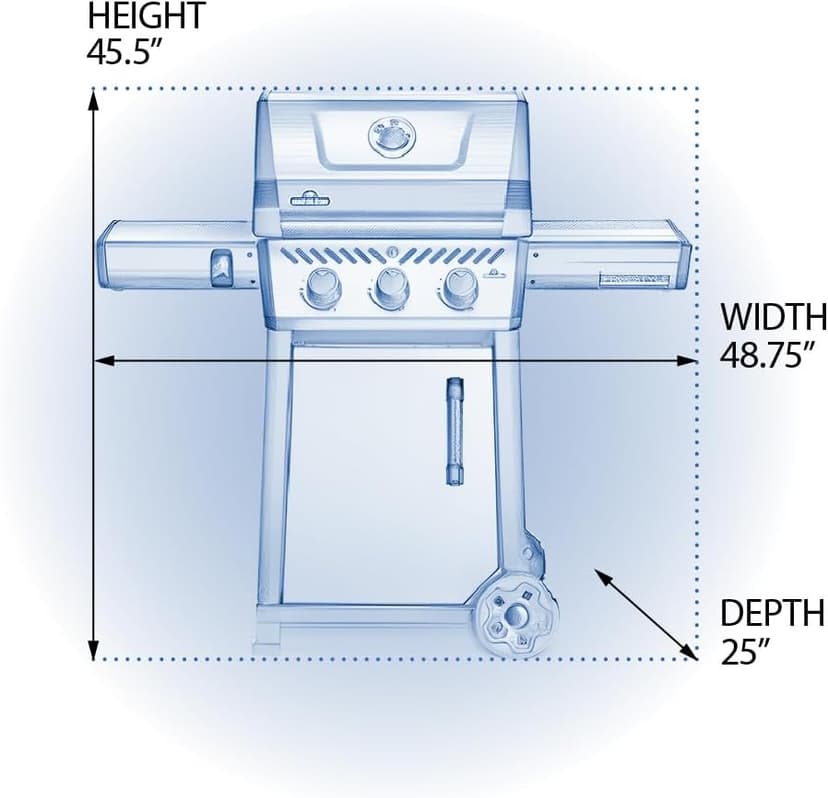 Napoleon Freestyle 365 Natural Gas Grill, Graphite Grey - 3 Burners