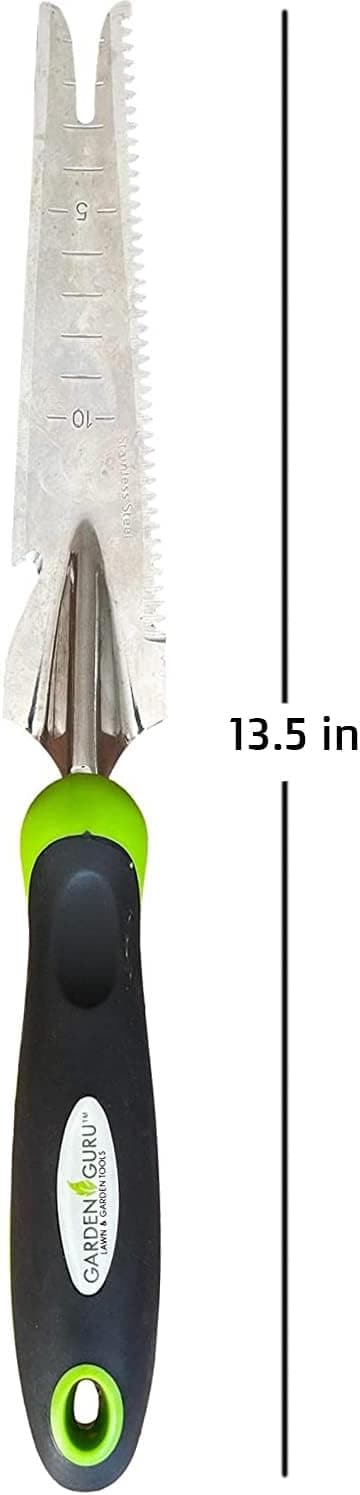 Garden Guru Hand Weeder Trowel with Ergonomic Handle – Stainless Steel Weeding & Digging Knife – Rust Resistant - Perfect for Weeding, Transplanting, Digging, Pruning, Cutting
