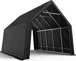 KING BIRD 13' x 20' x 12' Heavy Duty Anti-Snow Carport for SUV, Full-Size Truck and Boat, Outdoor Car Canopy Boat Shelter with Reinforced Ground Bars-Dark Gray