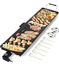 ARLIME Electric Griddle, 35" Teppanyaki Grill w/Extra Large Tabletop, Portable BBQ Grill Electric with Drip Pan & Adjustable Temperature, Long Griddle for Party, Home, Camping, Cooking