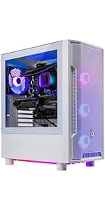 Skytech Gaming Shadow Gaming PC, Intel i7 12700F 2.1 GHz, RTX 4060, 1TB NVME, 16GB DDR4 RAM 3200, 600W Gold PSU Wi-Fi, Win 11 Home, RGB-Keyboard and RGB-Mouse Included,Black