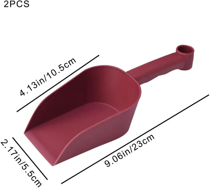 2 Pcs Garden Scoops PP Resin Hand Trowels Hanging Hole Design Shovel Scoops for Home Flower Soil Planting Digging Transplanting Compost Dog Food