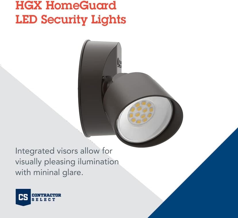 Lithonia Lighting HGX LED 2RH 40K 120 DDB M2 HomeGuard Security Flood Lights 2750 Lumens, 2-Light, No Sensor, Dark Bronze