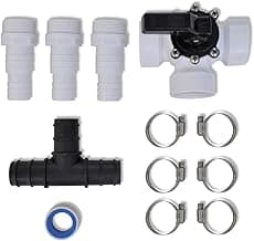 vidaXL Solar Pool Heater Bypass Kit - Comprehensive Package with Switchable Valve, T-Connector, Steel Clamps, and Tube Couplings - Made for Efficient Solar Heating