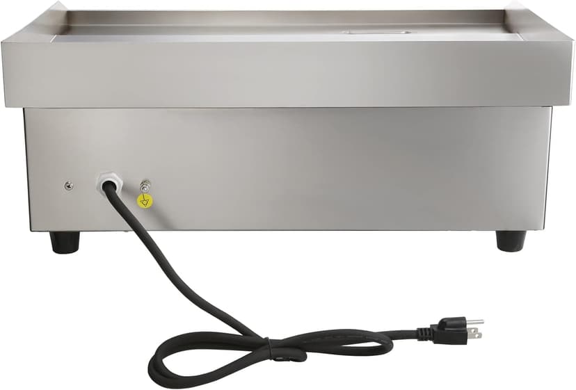 VEVOR Commercial Electric Griddle, 22", 1600W Countertop Flat Top Griddle, Stainless Steel Teppanyaki Grill w/Iron Cooking Plate, 122-572℉ Adjustable Temp Control 2 Shovels & Brushes, 110V