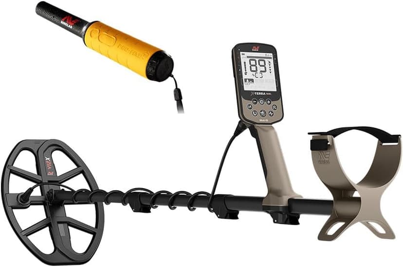 MINELAB X-Terra Elite Bundle, Waterproof, All Terrain Metal Detector for Adults, Multi-IQ Precision Targeting with Simultaneous Multi-Frequency Technology, Includes PRO-FIND 35 Pinpointer