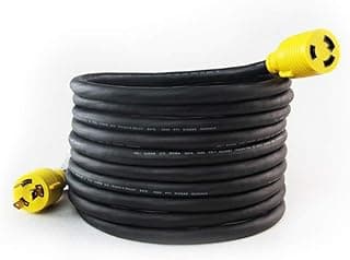 NEMA L6-30P to L6-30R Heavy Duty Generator Locking Power Cord,3X10 Gauge SJOOW Rubber Cable, Generator Lock Extension Cord with UL Listed, Black,250V,30Amp,7500W, 25FT