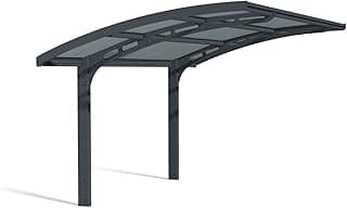 Palram - Canopia Arizona 10 Ft. x 16 Ft. x 9 Ft. Wave 5000 Carport Aluminum Metal Frame and Polycarbonate Panels Car Port for Outdoor Driveway Car, Truck, RV, Trailer, Boat Storage (Gray/Gray)