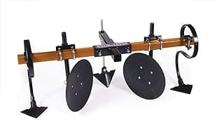 Heavy Hitch Multi-Purpose Disc Cultivator Garden Bedder 3-Point Attachment with S-Tines and Row Maker Insert Powdercoated in Orange | USA Made for Compact/Sub-Compact Tractors