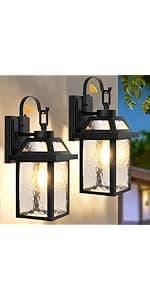 BesLowe Outdoor Wall Light Fixtures with Crystal Bubble Glass, Waterproof Exterior Sconces LED Wall Lanterns, Porch Lights Wall Mounted 10W 3000K Outside Lights for House Front Door Garage Entryway