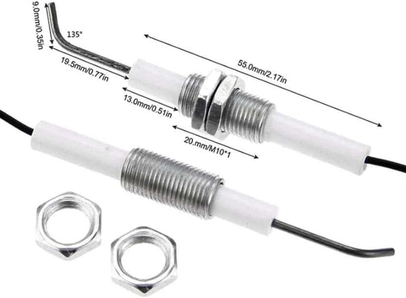 MENSI 11.8” Universal LP Propane Natural Push Button Piezo Igniter Kit for Gas Grill,Range,Heater,Stove Spaker Generator Ignition Set 2PCS/Lot