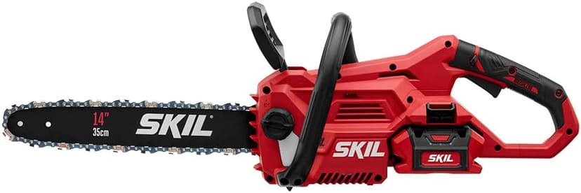 SKIL PWR CORE 40 Brushless 40V 14” Lightweight Chainsaw Kit with Tool-free Chain Tension & Auto Lubrication, Includes 2.5Ah Battery and Auto PWR Jump Charger - CS4555-10