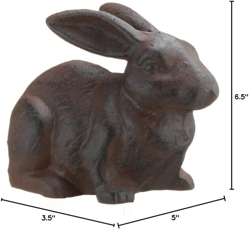 Full Bodied Cast Iron Rabbit Garden Figure by INsideOUT