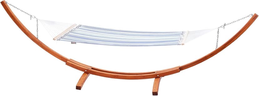 VEVOR Wooden Hammock Stand, 475 lbs Capacity Universal 2 Person Hammock Frame Fits 9-13 ft Hammocks, Larch Wood Arc Adjustable Stand for Hammock with Chain and Carabiner, for Outdoor and Indoor