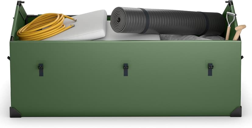 S AFSTAR 174 Gallon Waterproof Outdoor Storage Box, Outdoor Tarpaulin Deck Box with Ventilated Window, Corner Protector, Adjustable Snap, Patio Storage Box for Poolside, Garden, Yard