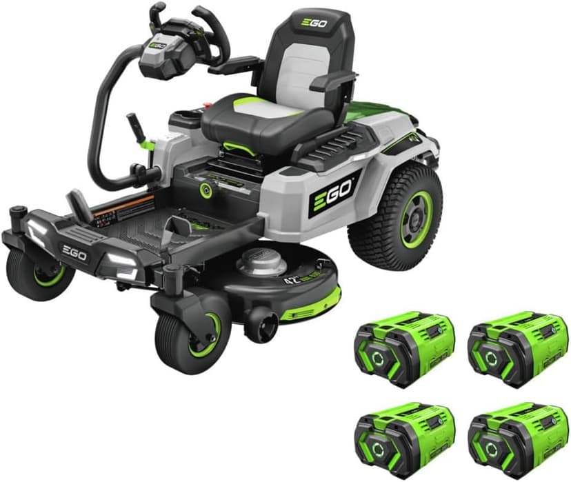 EGO Power+ Electric Riding Lawn Mower, 42" Deck with Zero Turn Radius, Includes (4) 56V 12.0Ah Batteries and Charger - ZT4205S