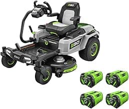 EGO Power+ Electric Riding Lawn Mower, 42" Deck with Zero Turn Radius, Includes (4) 56V 12.0Ah Batteries and Charger - ZT4205S