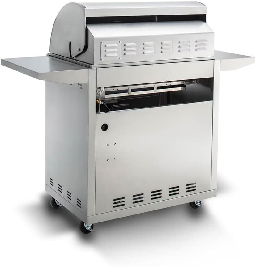 Blaze Outdoor Grill | Freestanding 32-inch Stainless Steel Propane Gas BBQ Grill | 4 Burner | Premium Outdoor Kitchen Grilling | Rear Infrared Burner & Grill Lights