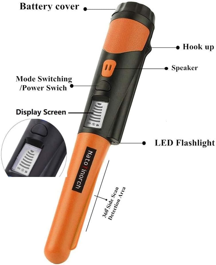 Hand Metal Detector, High Sensitivity Metal Detector with LCD Display&Belt Holster,360°Scanning,All Metal Finder Locating Gold Coin Silver Jewelry Waterproof