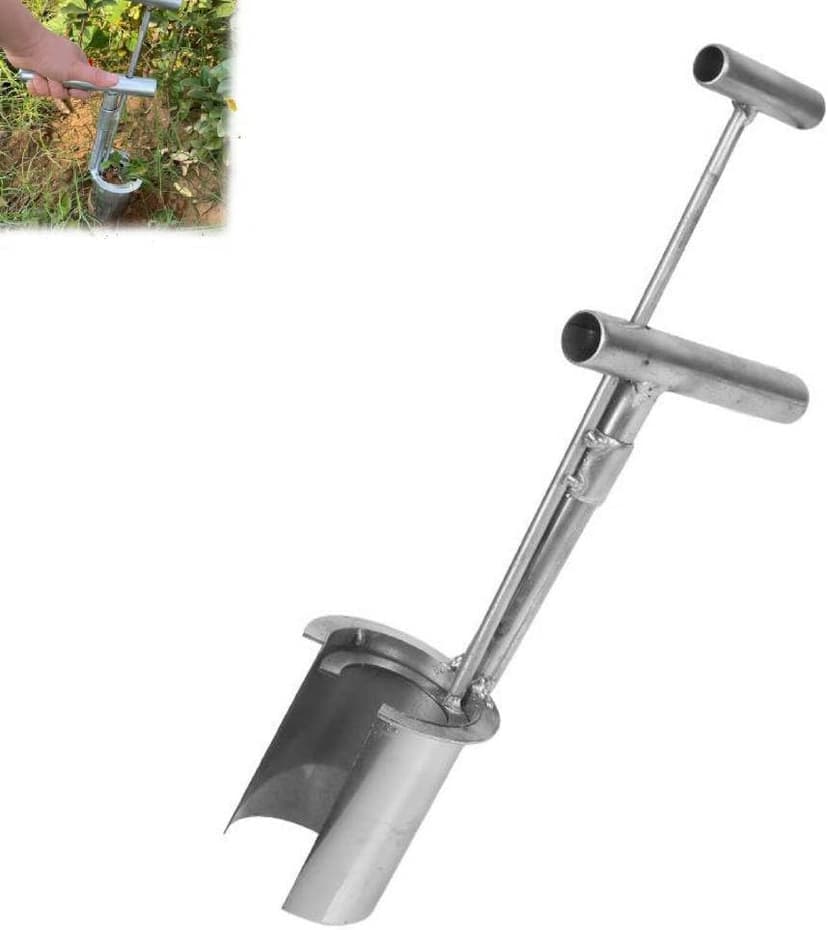 Bulb Planter Tool,Stainless Steel Fruit Tree Transplant Drilling Tool,Plant and Fruit Tree Seedling Transplanter with Long Handle,Handheld Soil Sampler,for Spring Planting Digging Transplanting