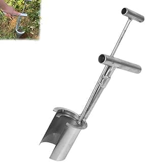 Bulb Planter Tool,Stainless Steel Fruit Tree Transplant Drilling Tool,Plant and Fruit Tree Seedling Transplanter with Long Handle,Handheld Soil Sampler,for Spring Planting Digging Transplanting