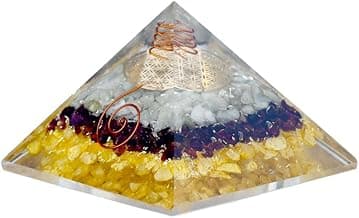 Triple Money Pyramid Energy Generator – Promotes Wealth & Prosperity with Green Aventurine, Red Garnet & Citrine – Attract Money & Success with Lucky Orgone Crystals