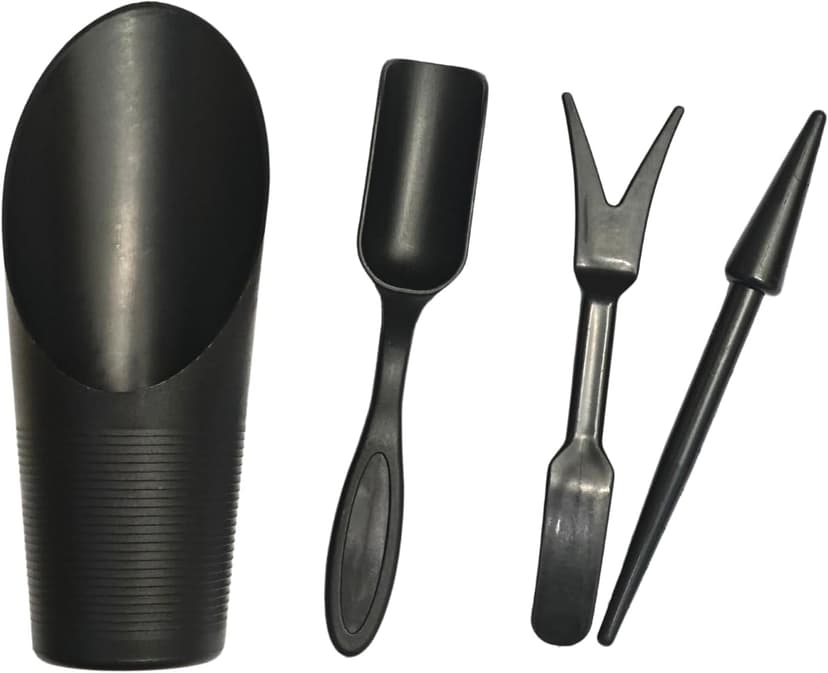Garden Shovel Hand Tools Transplanting Potting Bonsai Soil Scoop Plastic Succulent Kits,Mini Garden Plant Care Shovel Soil (Black)