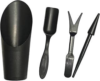 Garden Shovel Hand Tools Transplanting Potting Bonsai Soil Scoop Plastic Succulent Kits,Mini Garden Plant Care Shovel Soil (Black)