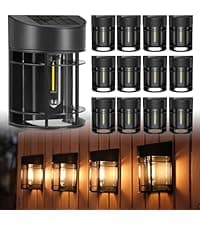 Solar Lights Outdoor Waterproof, 6 Pack Metal Glass Solar Pathway Lights Outdoor, Bright LED Outdoor Solar Lights for Yard Garden Path Walkway