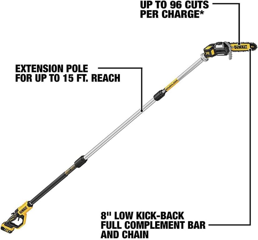 DEWALT 20V MAX* XR® Brushless Cordless Pole Saw (Tool Only-Battery & Charger not included) (DCPS620B)