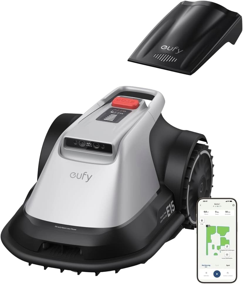 eufy Robot Lawn Mower E15, No Wire, No RTK, No Signal Issue, Hands-Free Auto Mapping, Precise Obstacle Avoiding, Reliable Lawn Maintenance, Worry-Free Experience