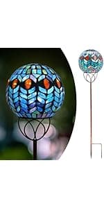 Afirst Meditating Buddha Garden Statues Solar Buddha Sculpture Decor with Glass Balls Zen Meditation for Home Garden Yard Patio Indoor Outdoor Ornaments