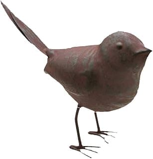 Colonial Tin Works Decorative Small Cute Songbird Song Bird Statue Figurine Home Décor, 5.5" x 4" x 2", Rust/Brown (Ser of 1)