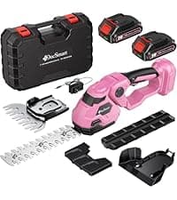 Hedge Trimmer Cordless with Battery, 2-in-1 Electric 21V Handheld Grass Shear Cutter with 2 Pack Rechargeable Battery, Men Gifts Mini Bush Trimmer Kit for Garden Yard Lawn Pruning