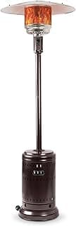 Amazon Basics 46,000 BTU Outdoor Propane Patio Heater with Wheels, Commercial & Residential, Havana Bronze, with Water Tank, 32.1 x 32.1 x 91.3 inches (LxWxH)