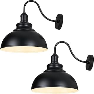 2 Pack Outdoor Wall Lights 14 inch Exterior Barn Wall Sconce Fixture Wall Mount Lantern Waterproof Black Wall Lamps Lumiere Outside Porch Lights House Garage Doorway Patio Front Door Entryway