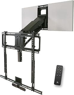 MantelMount MM815 Motorized Remote Control Pull Down TV Mount with Automated Swivel | Above Fireplace Mount for TVs 45"-90" Up to 115 lbs | RF Remote Control & Favorite Memory Positions
