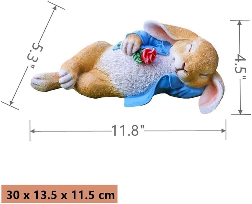Garden Statues Rabbit, Fantasy Bunny Outdoor Art Décor Animal Figurines Ornament for Thanksgiving Day, Christmas Statue Decorations for Garden Yard Lawn Indoor Sculpture (Blue)