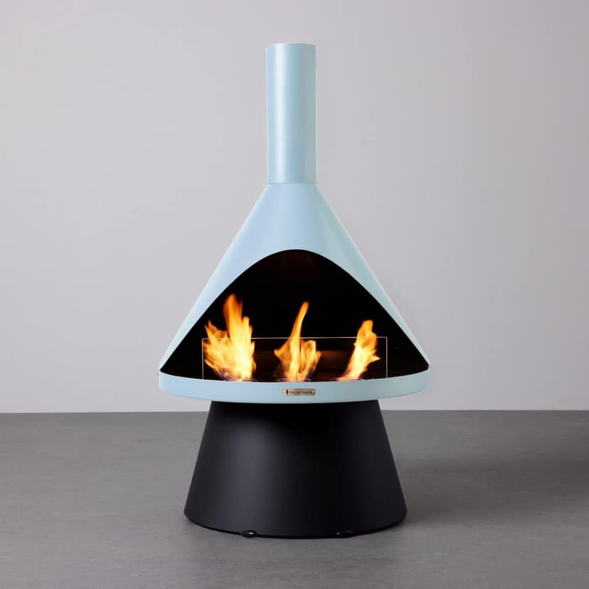 TerraFlame Lloyd Modern Gel Fuel Fireplace | Skyler | Clean Burning and Smoke-Free | Portable and Freestanding | Fireplace for Indoor and Outdoor Use | Electroplated Steel