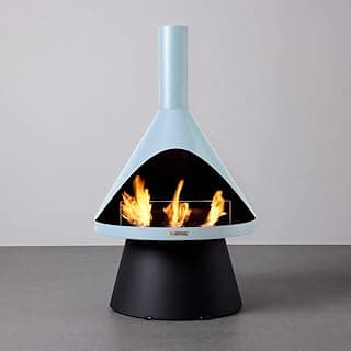 TerraFlame Lloyd Modern Gel Fuel Fireplace | Skyler | Clean Burning and Smoke-Free | Portable and Freestanding | Fireplace for Indoor and Outdoor Use | Electroplated Steel