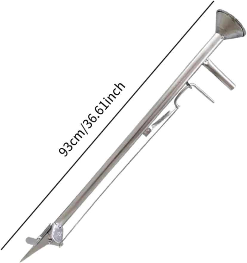 Garden Seeder Bulb Planting Tool, Agriculture Garden Sowing and Fertilization Vegetable Seeder,Manual Planter,Long Handled Bulb Planter Tools for Beans Cotton, Length 93cm